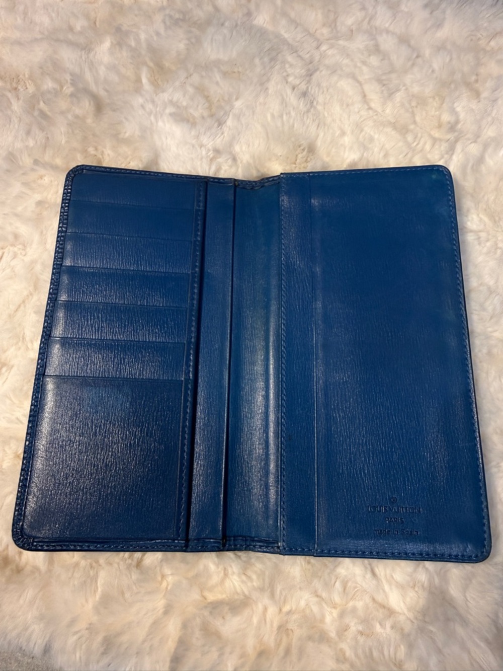 Louis Vuitton Epi Blue Long Wallet Vintage Leather Continental LV - Picture 2 of 12